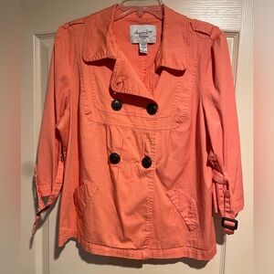 American Rag Orange Trench Coat with 3/4 Sleeves